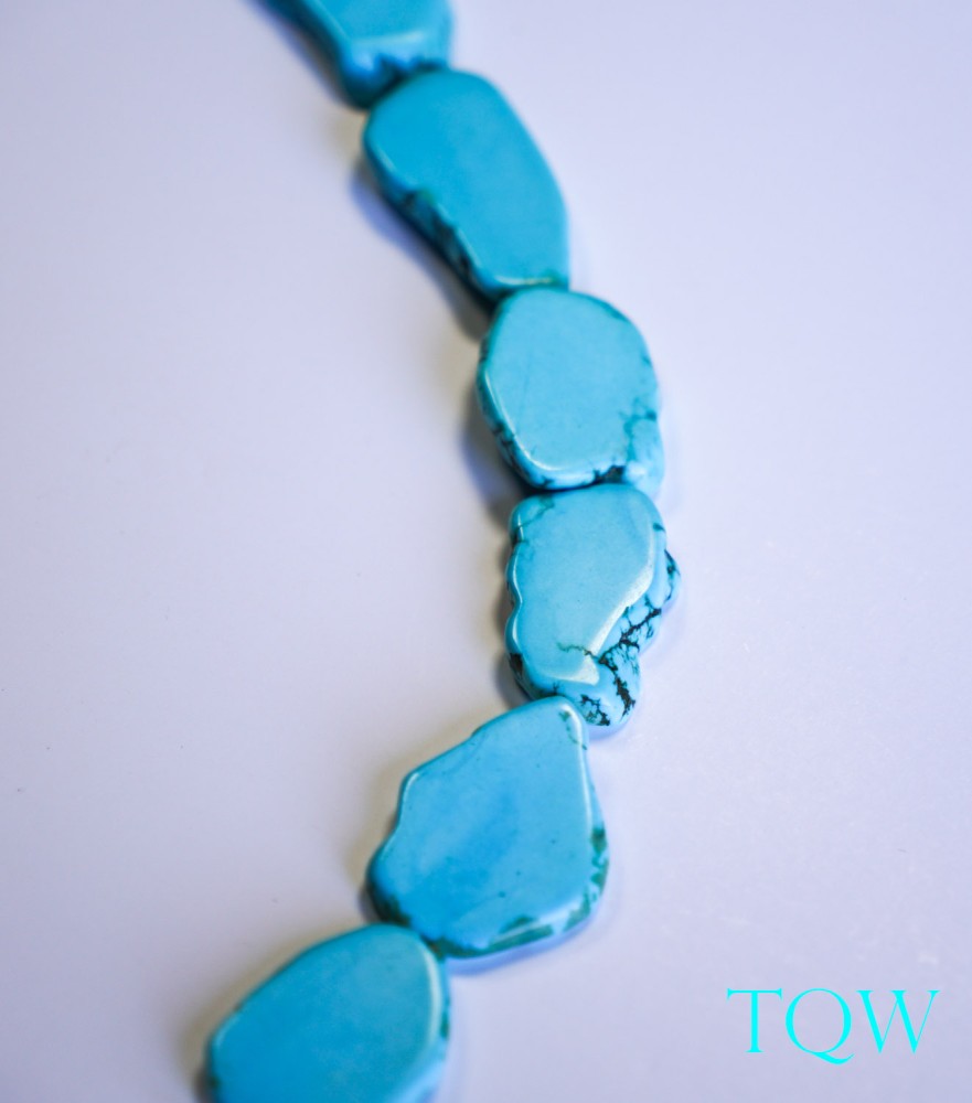 Turquoise Blue Magnesite Slab - 20-26 mm Width - 09-03-05