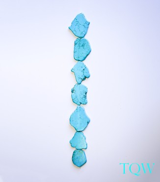 Turquoise Blue Magnesite Slab Large - 39-63 mm Width - 09-03-07