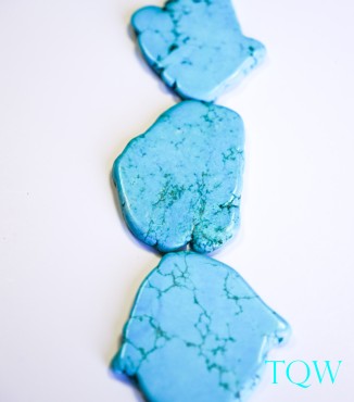 Turquoise Blue Magnesite Slab Large - 39-63 mm Width - 09-03-07