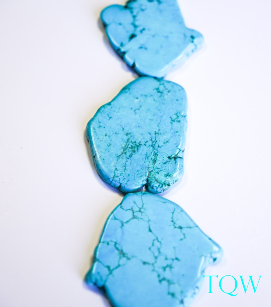 Turquoise Blue Magnesite Slab Large - 39-63 mm Width - 09-03-07
