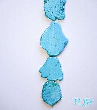 Turquoise Blue Magnesite Slab Large - 39-63 mm Width - 09-03-07