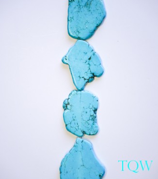 Turquoise Blue Magnesite Slab Large - 39-63 mm Width - 09-03-07