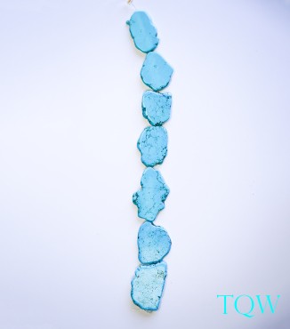 Turquoise Blue Magnesite Slab Large - 32-43 mm Width - 09-03-08