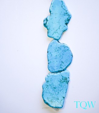 Turquoise Blue Magnesite Slab Large - 32-43 mm Width - 09-03-08