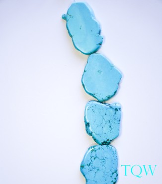 Turquoise Blue Magnesite Slab Large - 32-43 mm Width - 09-03-08