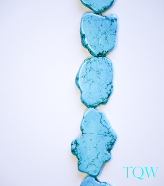 Turquoise Blue Magnesite Slab Large - 32-43 mm Width - 09-03-08