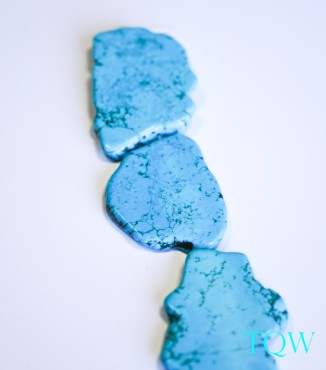 Turquoise Blue Magnesite Slab Large - 32-43 mm Width - 09-03-08