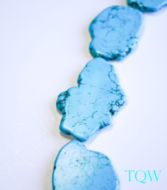 Turquoise Blue Magnesite Slab Large - 32-43 mm Width - 09-03-08