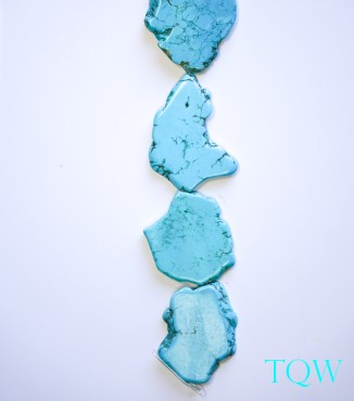 Turquoise Blue Magnesite Slab Large - 33-58 mm Width - 09-03-09