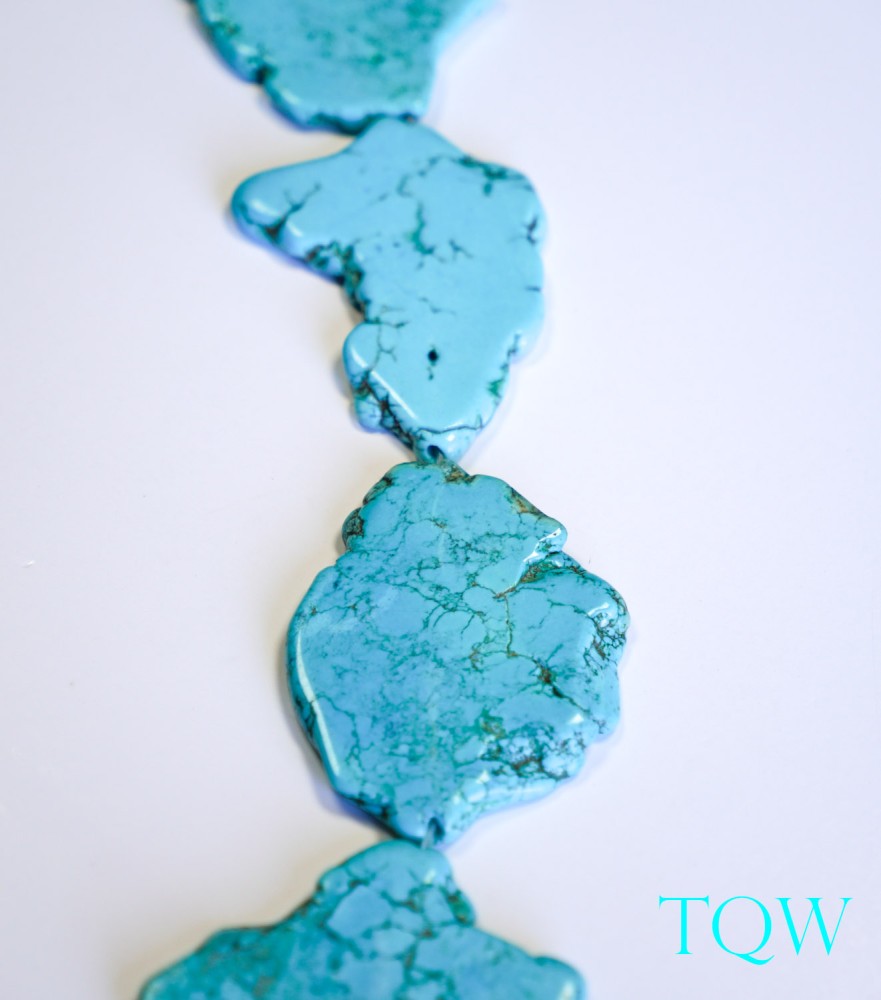 Turquoise Blue Magnesite Slab Large - 33-58 mm Width - 09-03-09