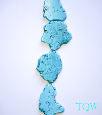 Turquoise Blue Magnesite Slab Large - 33-58 mm Width - 09-03-09