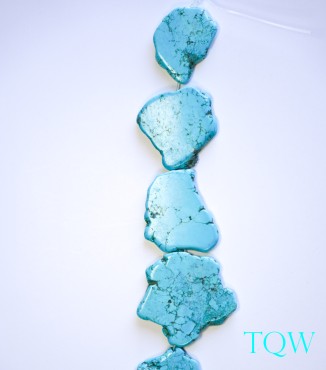 Turquoise Blue Magnesite Slab Large - 33-58 mm Width - 09-03-09