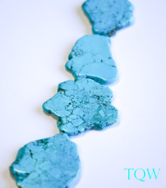 Turquoise Blue Magnesite Slab Large - 33-58 mm Width - 09-03-09