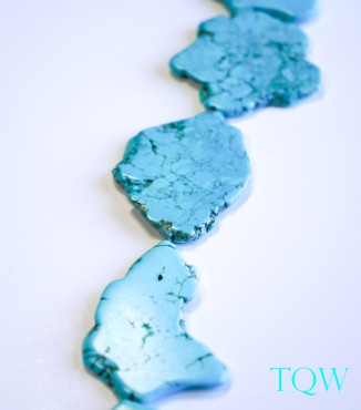 Turquoise Blue Magnesite Slab Large - 33-58 mm Width - 09-03-09