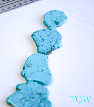 Turquoise Blue Magnesite Slab Large - 33-58 mm Width - 09-03-09