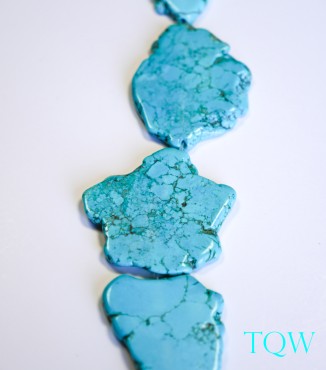 Turquoise Blue Magnesite Slab Large - 33-58 mm Width - 09-03-09
