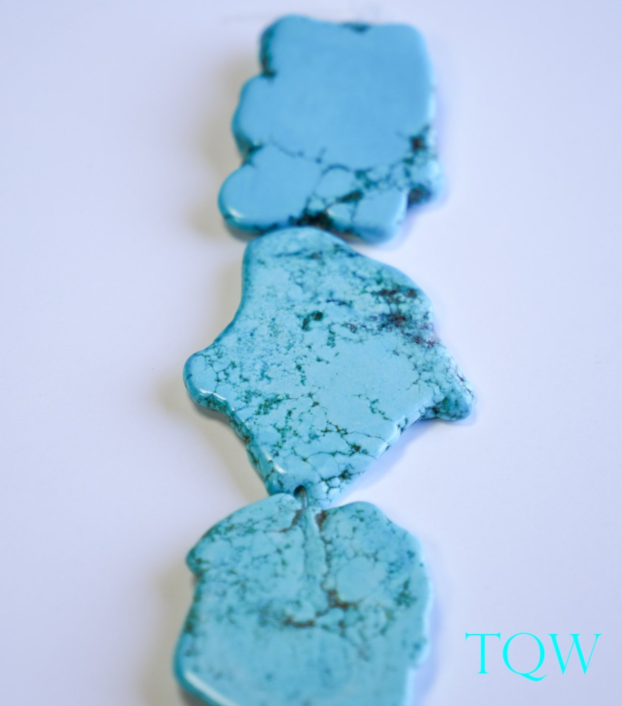 Turquoise Blue Magnesite Slab - 36-47 mm Width - 09-03-10