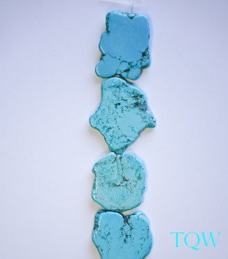 Turquoise Blue Magnesite Slab - 36-47 mm Width - 09-03-10