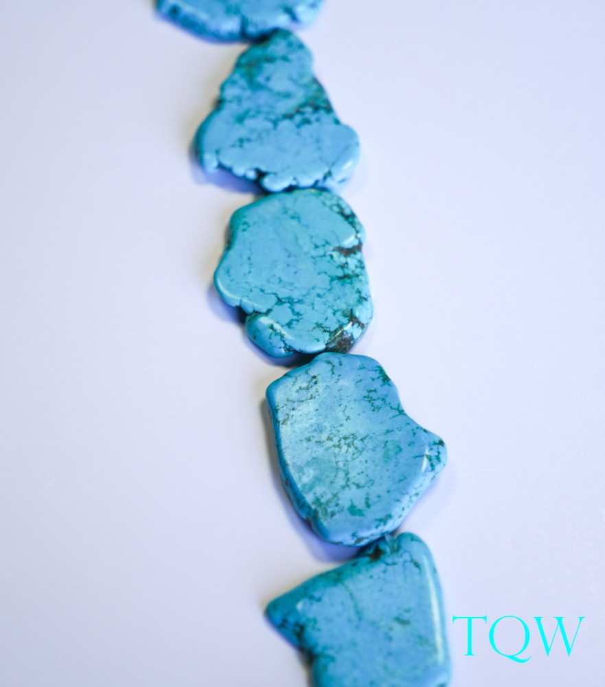 Turquoise Blue Magnesite Slab - 36-46 mm Width - 09-03-12