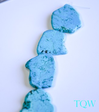 Turquoise Blue Magnesite Slab - 36-46 mm Width - 09-03-12