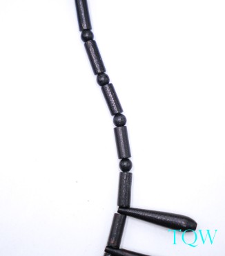 Black Coral Bats, Tubes, and Round Beads - 09-06-03