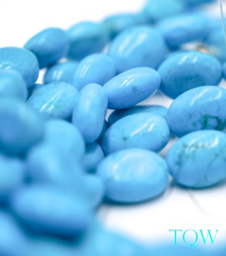 Sleeping Beauty Blue Oval Beads - 13-17 mm - 09-07-03