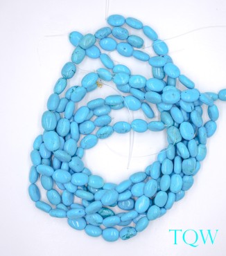 Sleeping Beauty Blue Oval Beads - 13-17 mm - 09-07-03