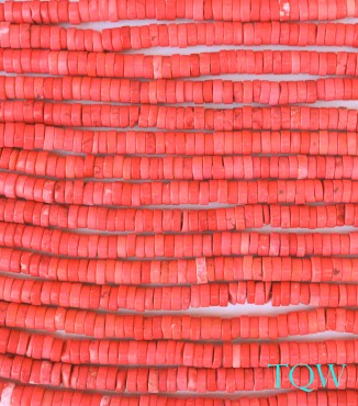 Red Magnesite Heishi Beads - 2x6 MM - 10-01-04