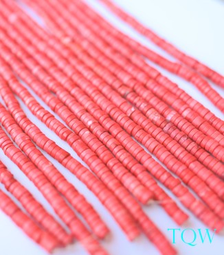 Red Magnesite Heishi Beads - 2x6 MM - 10-01-04
