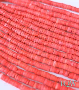 Red Magnesite Heishi Beads - 2x6 MM - 10-01-04
