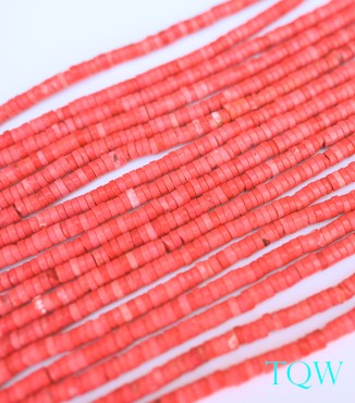 Red Magnesite Heishi Beads - 2x6 MM - 10-01-04