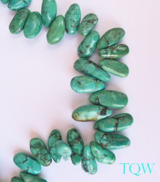 Turquoise Green Irregular Oval Beads - 10-02-02