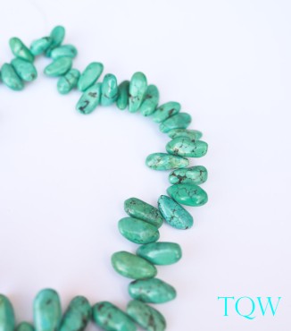 Turquoise Green Irregular Oval Beads - 10-02-02