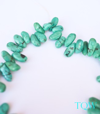 Turquoise Green Irregular Oval Beads - 10-02-02