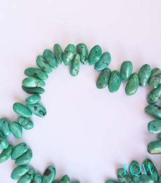 Turquoise Green Irregular Oval Beads - 10-02-02