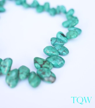 Turquoise Green Irregular Oval Beads - 10-02-03