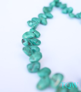 Turquoise Green Irregular Oval Beads - 10-02-03