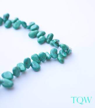 Turquoise Green Irregular Oval Beads - 10-02-03