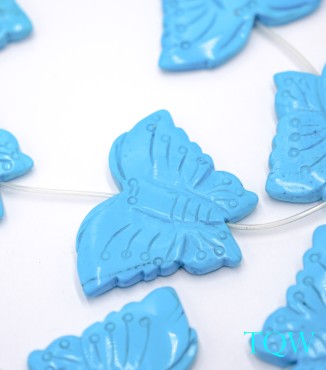 Large Blue Butterfly Magnesite Beads - 60 MM Wide - 10-04-01