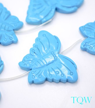 Large Blue Butterfly Magnesite Beads - 60 MM Wide - 10-04-01