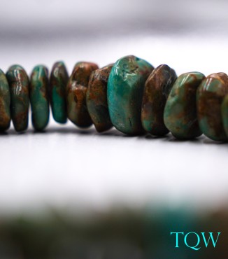 Turquoise Coins Green Brown Beads - 9-20 MM - TQ-01