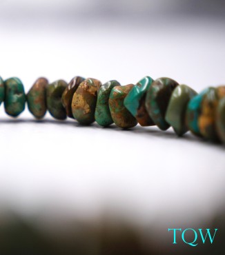 Turquoise Coins Green Brown Beads - 9-20 MM - TQ-01