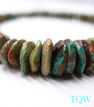 Coin Turquoise Graduated Beads - 9-26 MM - TQ-04