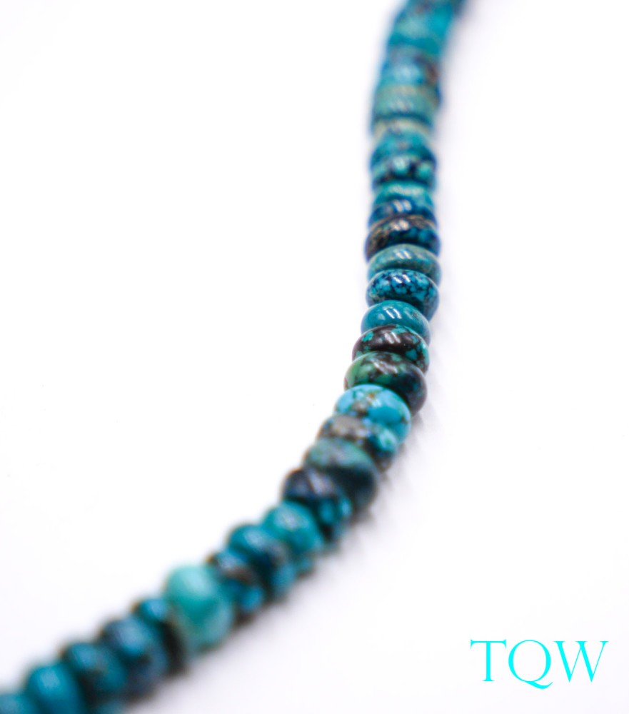 Old Vintage Rondelle Turquoise - Blue Green - 5 mm - 05-08-04