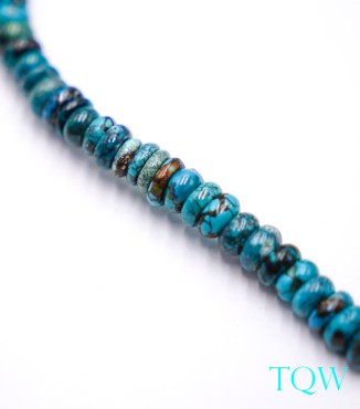Old Vintage Rondelle Turquoise - Blue Green - 5 mm - 05-08-04
