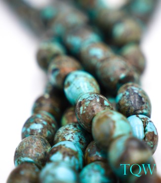 Barrel Shaped Turquoise - Blue / Brown - 12 mm - 01-04-01