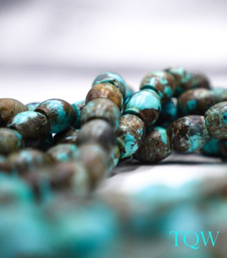 Barrel Shaped Turquoise - Blue / Brown - 12 mm - 01-04-01