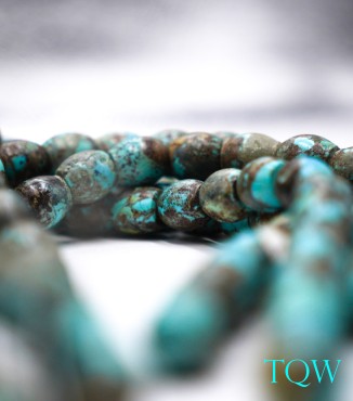 Barrel Shaped Turquoise - Blue / Brown - 12 mm - 01-04-01