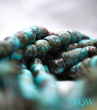 Barrel Shaped Turquoise - Blue / Brown - 12 mm - 01-04-01