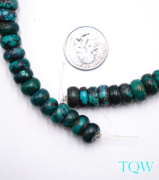 Rondelle Turquoise - Blue Green - 11 mm - 01-04-05